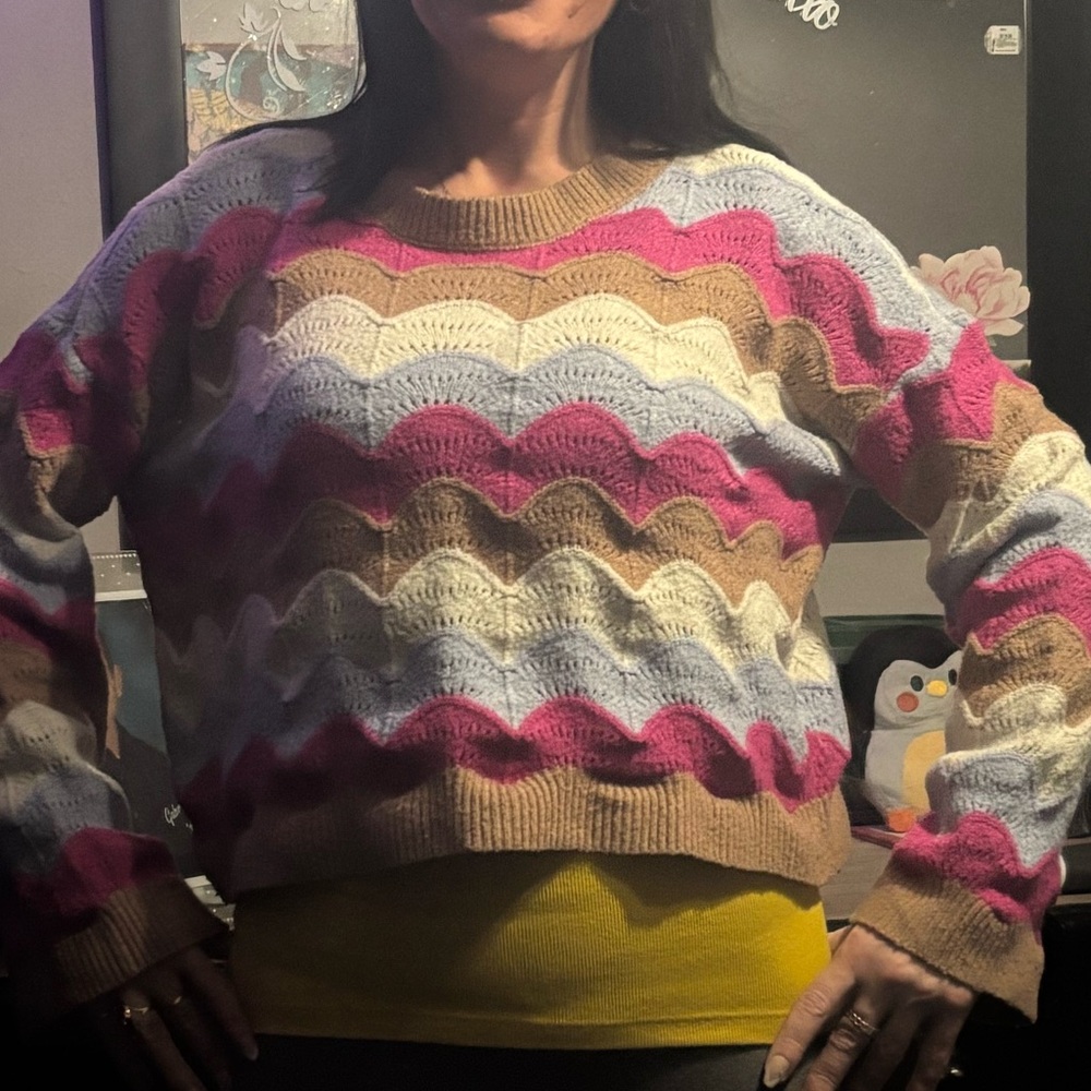 NYC Knits multicolor knitted cropped Sweater
